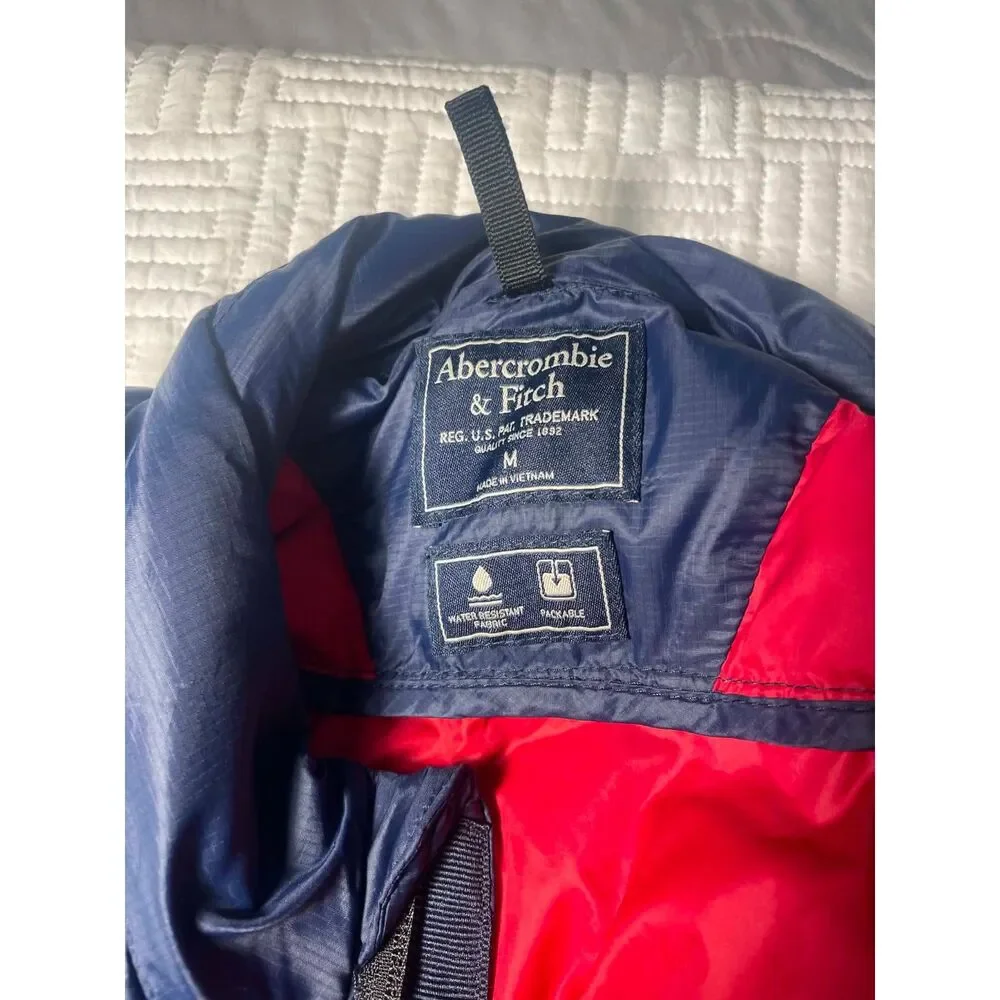 Abercrombie & Fitch Men's Blue Down Puffer Vest Size Medium Y2K